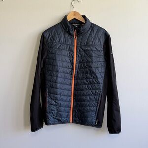 Eddie Bauer Men's Black and Orange Puffer Jacket